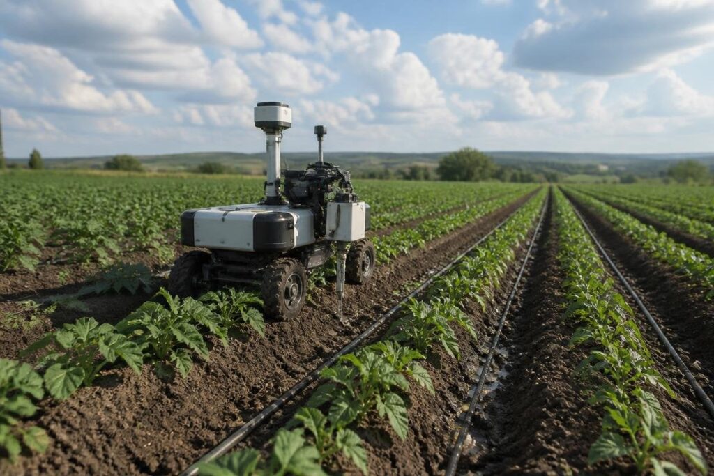 Farm robots can use less water by checking each row